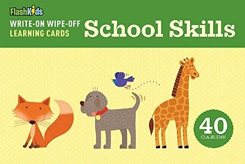 Write-On Wipe-Off Learning Cards - School Skills