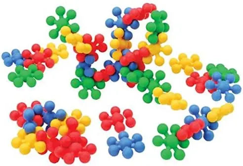 Mini Flexi-Builders Conjunto de 77 peças de hexigons em forma de estrela para construir estruturas 3D constructive Playthings