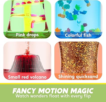 JOYIN 4-Pack Liquid Motion Fidget Toys for Kids, Emotional Learning Resources,Intellectual Sensory Toys for Babies, Special Needs Developmental toys for autism,Anxiety Relief Toy for Kids