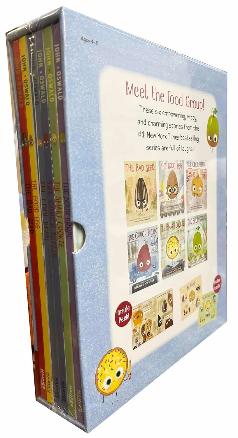 The Food Group The Bad Seed Series 6 Hardcover Books Box Gift Set Collection By Jory John Jory John & Pete Oswald