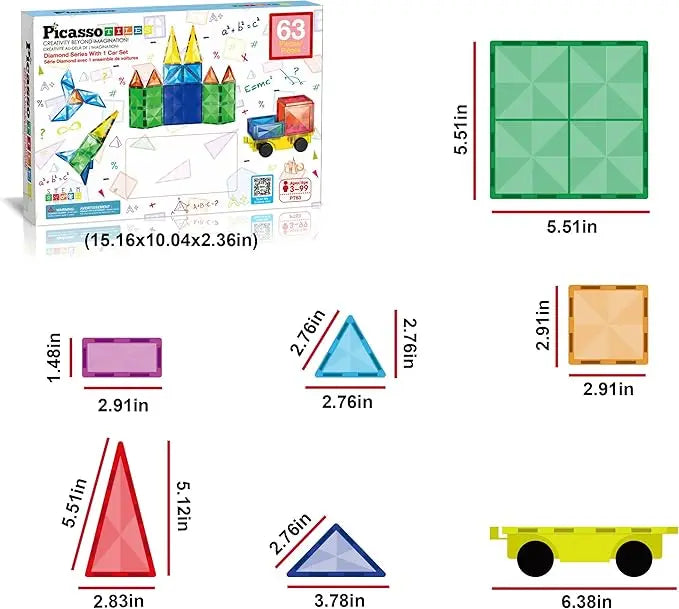 Picasso Tiles 63 Pieces Da Vinci School Supplies