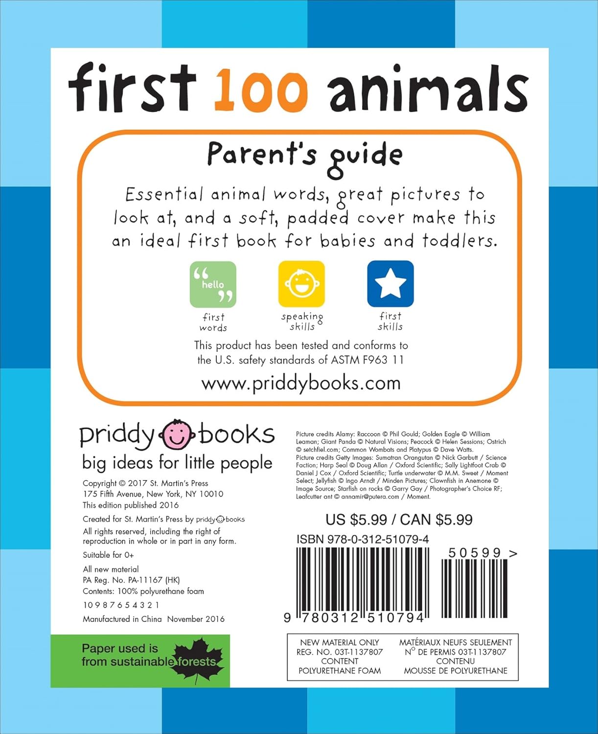 First 100 Animals - Board Book
