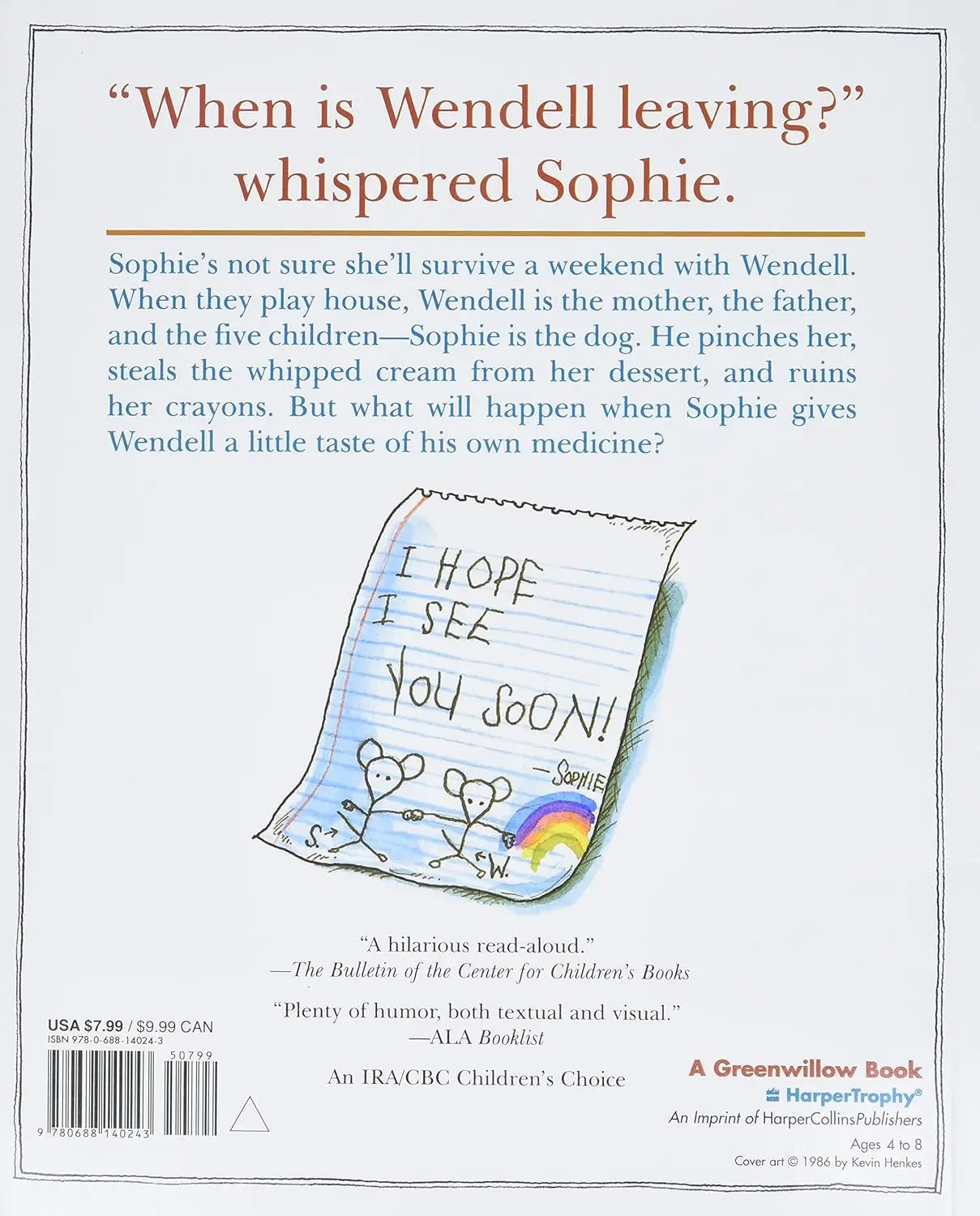 A Weekend with Wendell Greenwillow Books