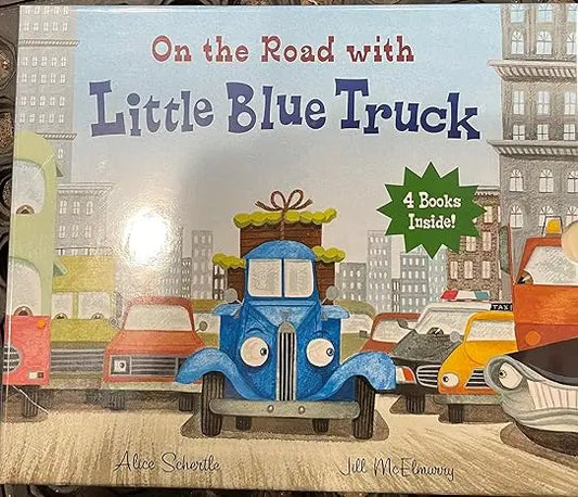 On the Road With Little Blue Truck 4 books Inside Da Vinci School Supplies