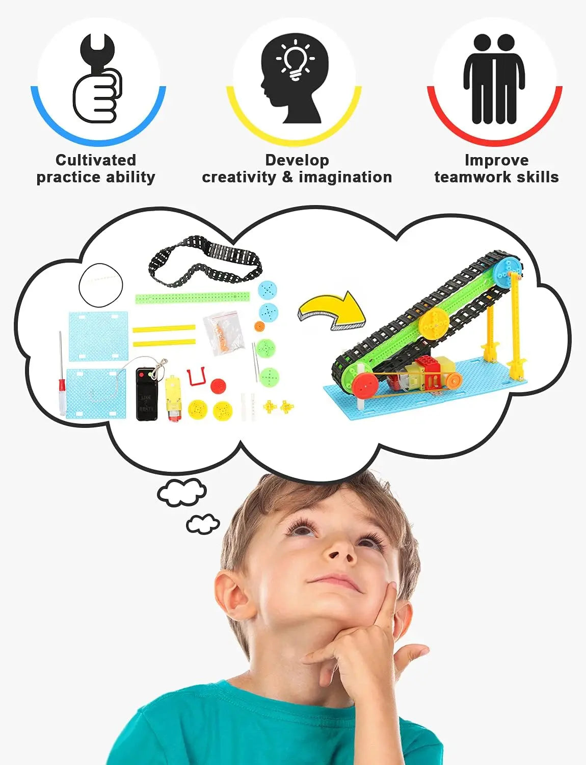 STEM Kits - DC Motors Electronic Assembly Robotic Kit Poraxy