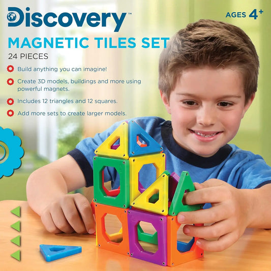 Discovery Magnetic Tile Set 24 Pieces Merchsource