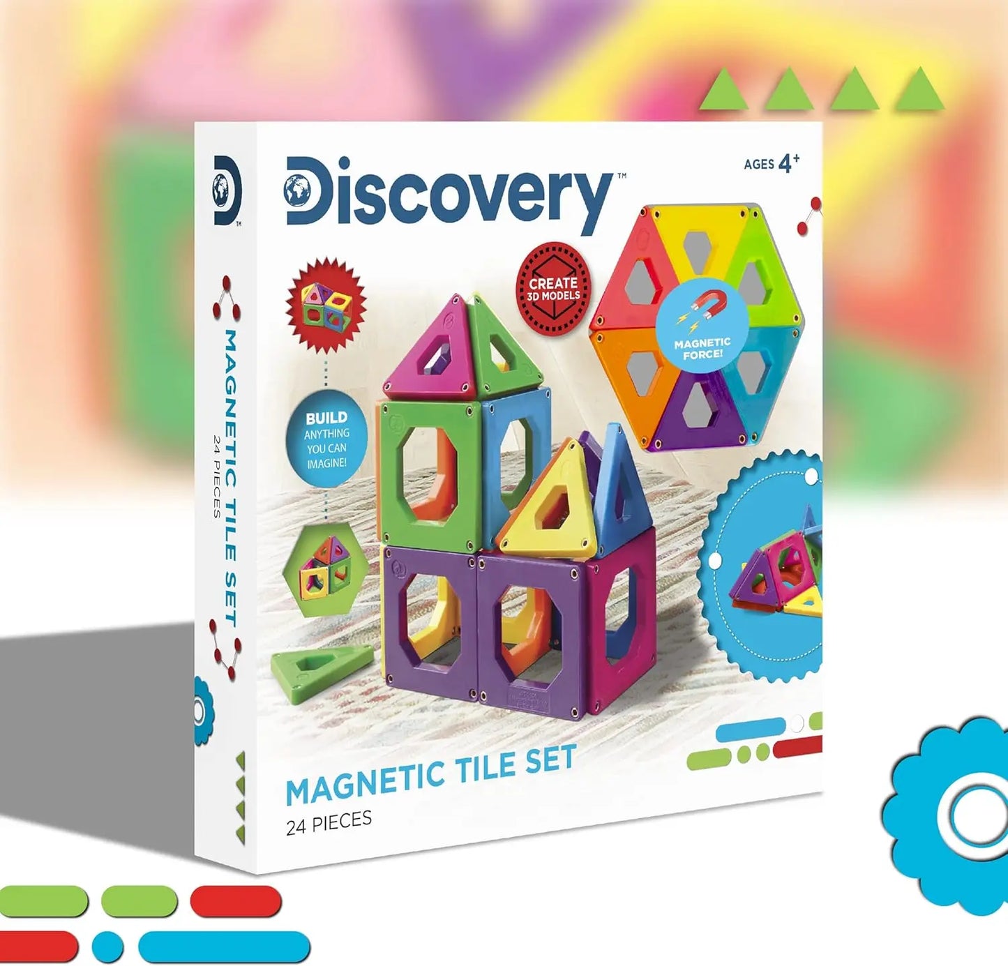 Discovery Magnetic Tile Set 24 Pieces Merchsource