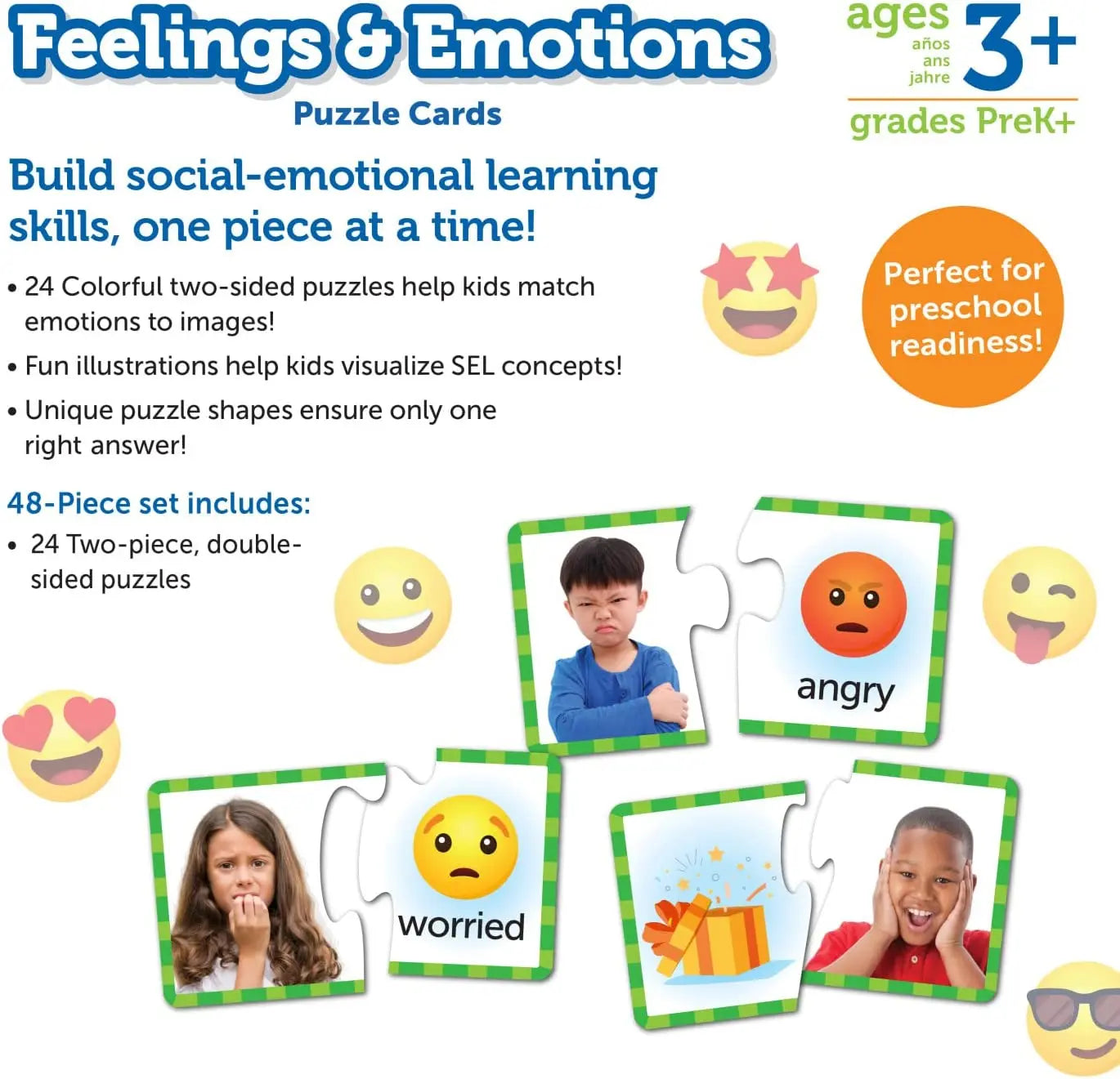 Feelings & Emotions Puzzle Cards Learning Resources