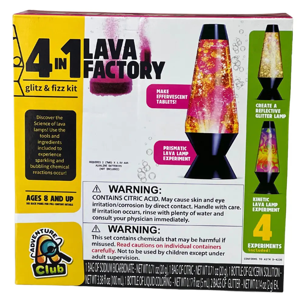 Lava Factory 4 in 1 Glitz & Fizz Kit | Lanterna de Lava Anker Play