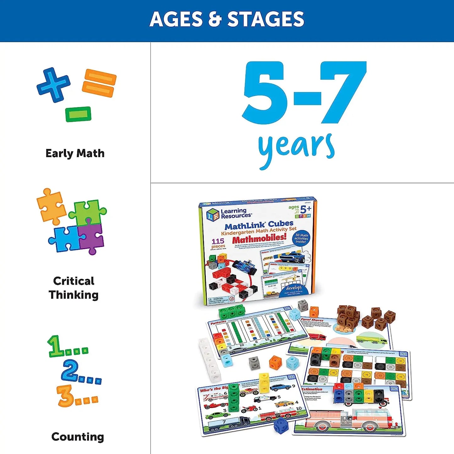 Learning Resources MathLink Cubes Kindergarten Math Activity Set: Mathmobiles! Learning Resources