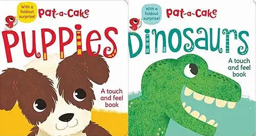 Pat-a-Cake 2 Pack (Puppies,Dinosaurs) Silver Dolphin