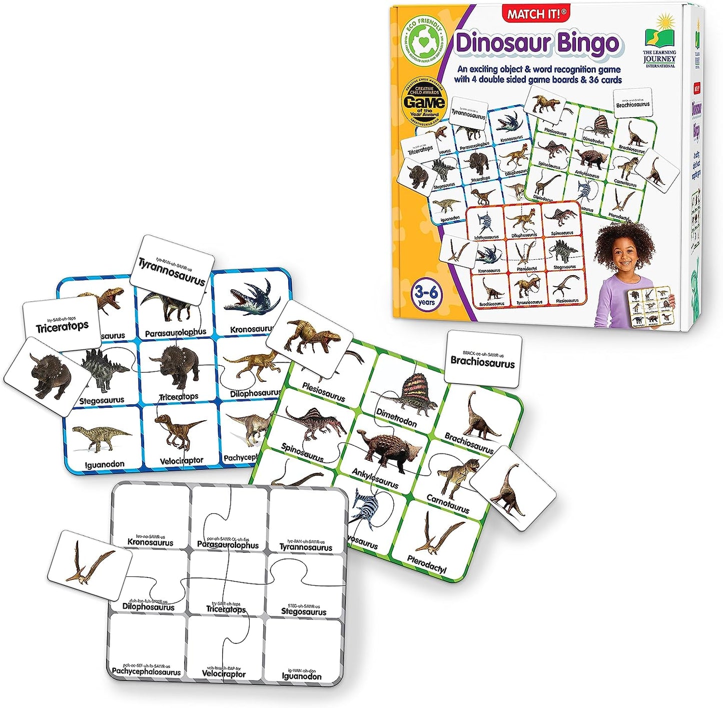 The Learning Journey: Match It! Dinosaur Bingo