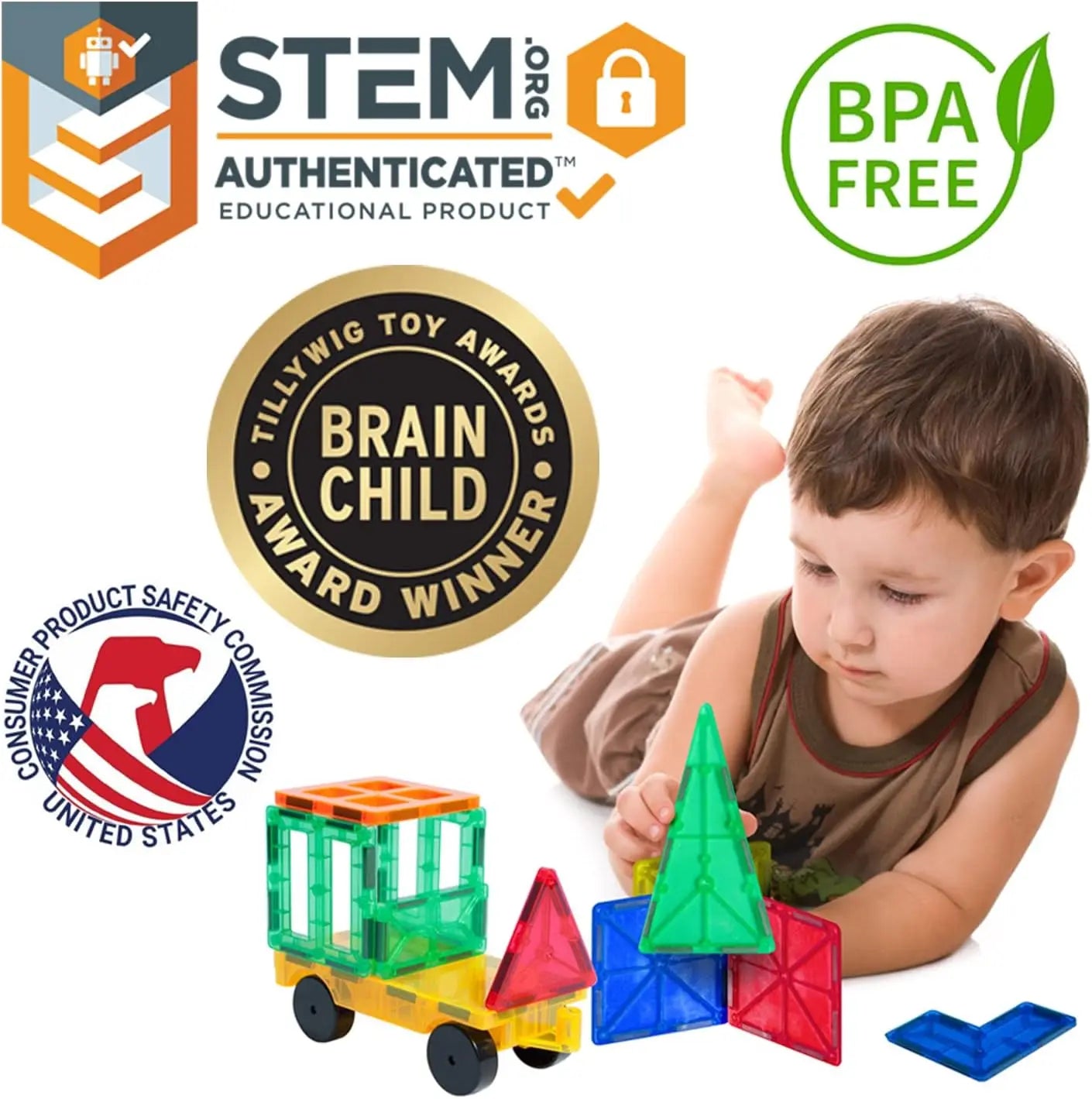 Tytan Tiles 220-Piece Supersized Magnetic Tiles Building Set Tytan