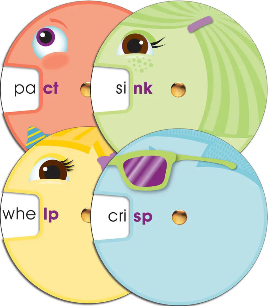 Word Wheels: Ending Blends Curriculum Cutouts Grade 1-2 Carson-Dellosa