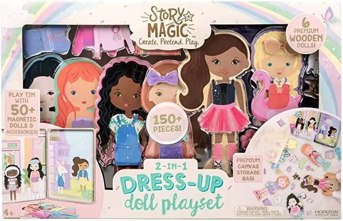 Story Magic Wooden Dress Up Dolls Horizon Group USA