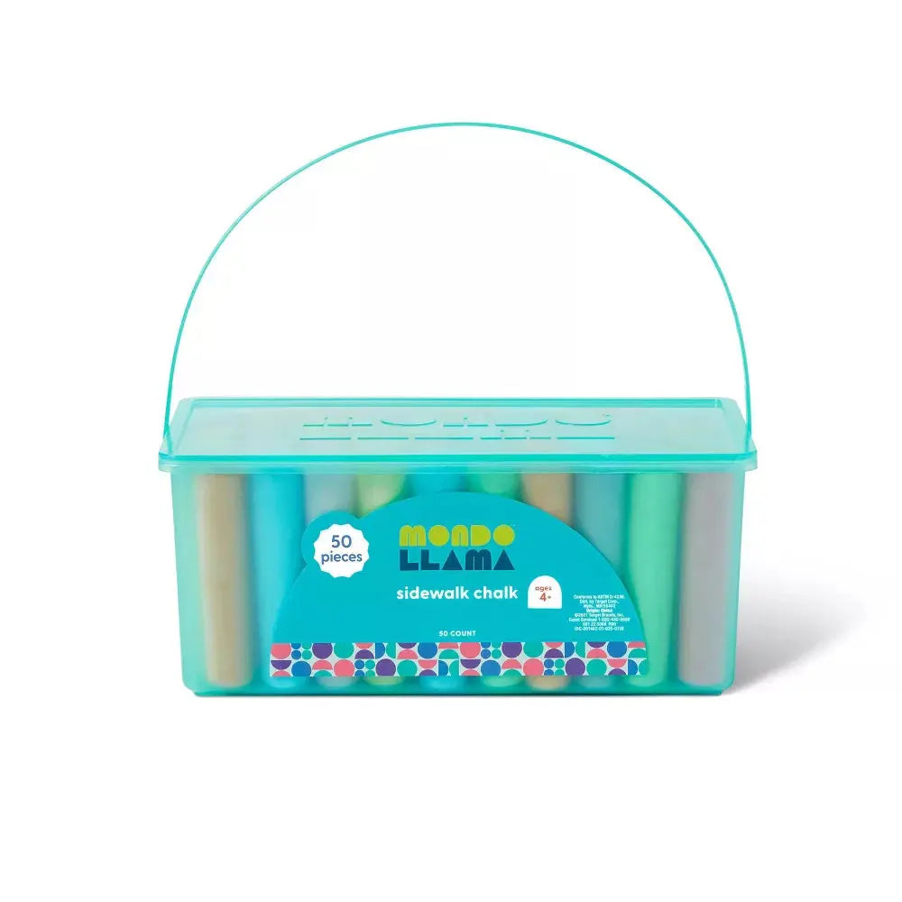Giz Lavável De Chão E Parede - 50 Cores | Sidewalk Chalk Jumbo Pack Mondo Llama