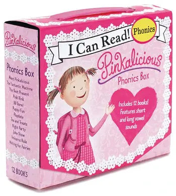 Pinkalicious 12-Book Phonics Fun!: Includes 12 Mini-Books Featuring Short and Long Vowel Sounds happer collins
