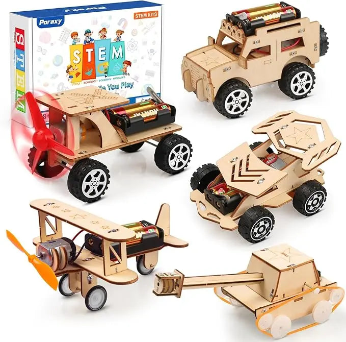 Poraxy 5 in 1 STEM Kits for Kids - Model Car Kit, STEM Toys for Boys Girls Poraxy