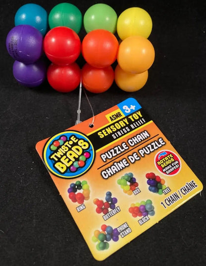 Twist-E-Beads - Sensory Toy - Puzzle Chain - 1 Chain (Loop) - Fidget Toy Fidget Toy