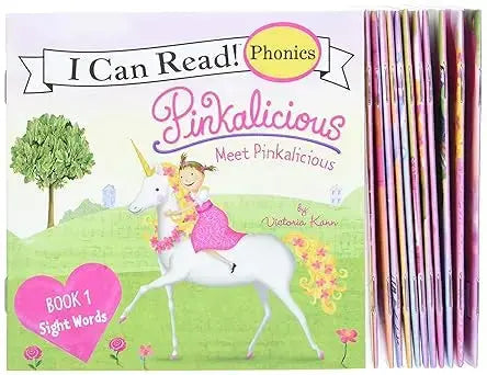 Pinkalicious 12-Book Phonics Fun!: Includes 12 Mini-Books Featuring Short and Long Vowel Sounds happer collins