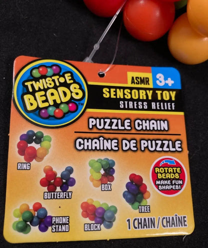 Twist-E-Beads - Sensory Toy - Puzzle Chain - 1 Chain (Loop) - Fidget Toy Fidget Toy