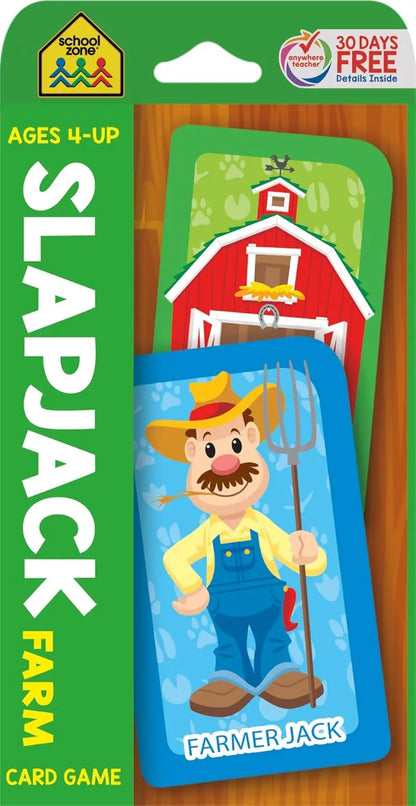 School Zone Flash Cards: Fazenda Slapjack - Animais, Contagem, Combinação, Vocabulário e Mais School Zone Publishing