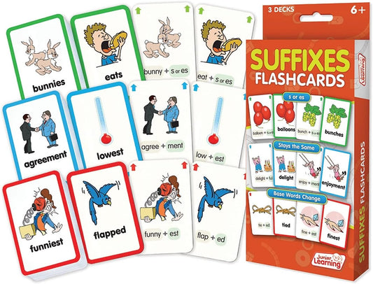 Junior Learning Suffixes Flash Cards
