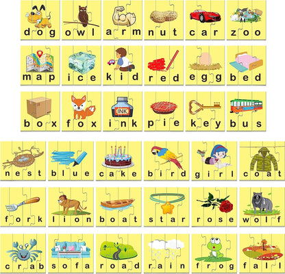 72 Word Spelling Puzzles with Error - Correction Mechanism in 3 and 4 Pieces - Da Vinci School Supplies