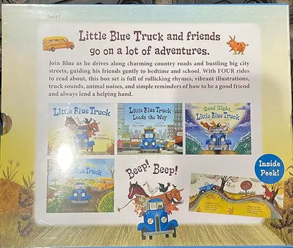 On the Road With Little Blue Truck 4 books Inside Da Vinci School Supplies