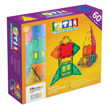 Tytan Magnetic Building Tiles for Kids with STEM Certification - 60 Pieces tytan