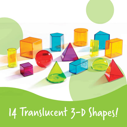 View-Thru Geometric Solids - Set of 14 | Sólidos Geométricos da Learning Resources LEARNING RESOURCES
