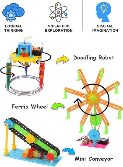 STEM Kits - DC Motors Electronic Assembly Robotic Kit Poraxy