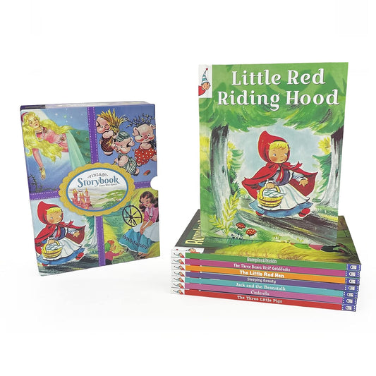 Fairy Tales Stories: Vintage Storybook Time Well Spent Boxed Slipcase Storage with 8 Classic Stories