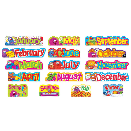 Furry Friends® Monthly & Seasonal Headers Mini Bulletin Board Set