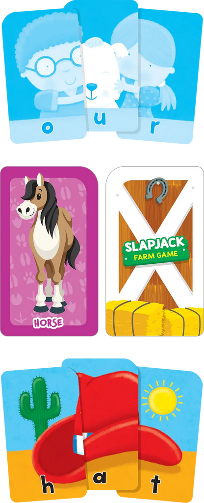 Get Ready Game Cards Three-Letter Words & Slapjack Farm (2-Pack) - Flash Cards School Zone Publishing