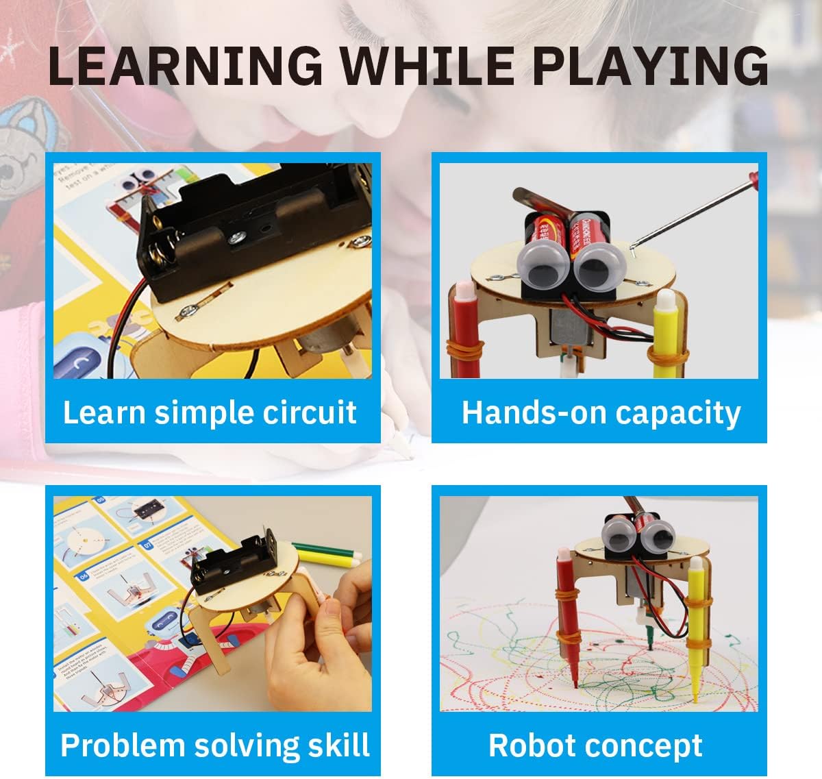 Giggleway DIY Wood Stem Robot Building Kits