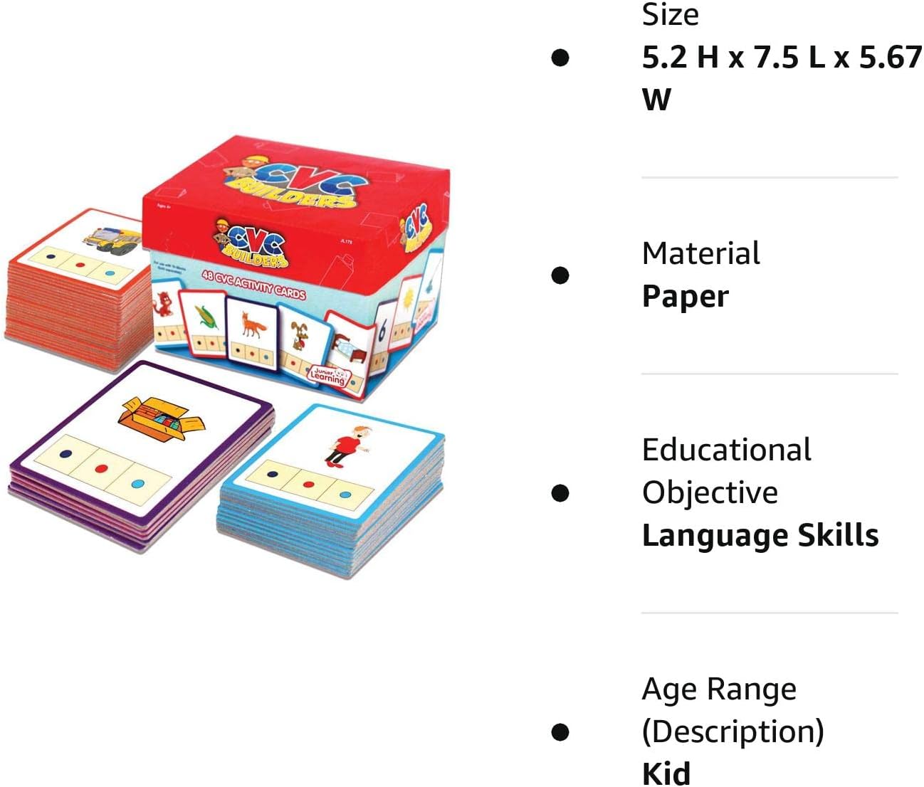 Junior Learning CVC Word Builders Activity Cards