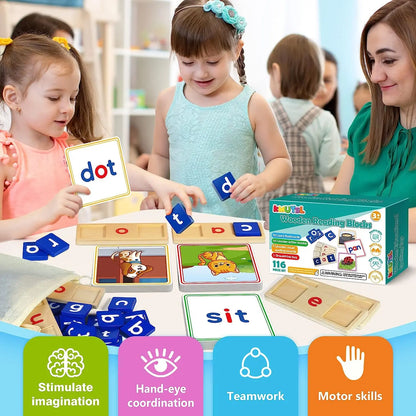Kmuysl Wooden Reading Blocks KMUYSL