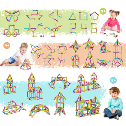 PicassoTiles - Conjunto de 100 Peças Magnéticas de Bastões e Bolas para Construção Picasso Tiles