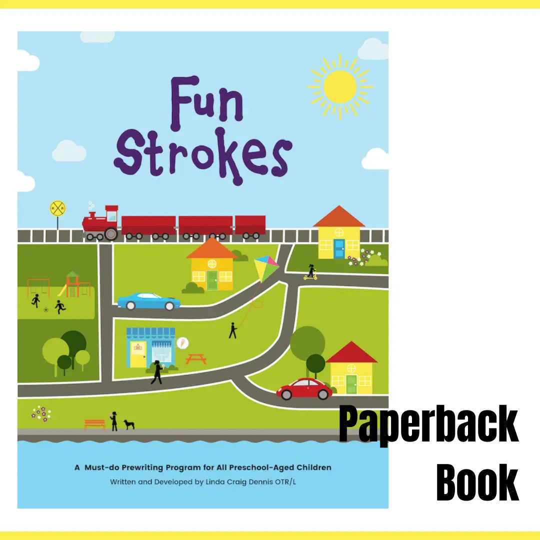Fun Strokes Book (Paperback) and Pre-writing Magnets Bundle Fun Strokes