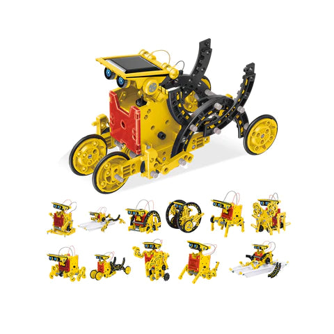 PicassoTiles 12-in-1 STEM Kids Solar Powered Space Robot Science Kit PBM01