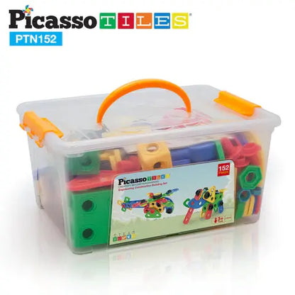 PicassoTiles 152pc Engineering Construction Set with Power Drill Picasso Tiles