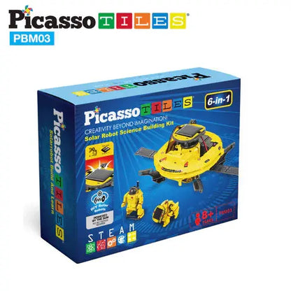 PicassoTiles 6-in-1 STEM Kids | Robô Espacial Movido a Energia Solar Picasso Tiles