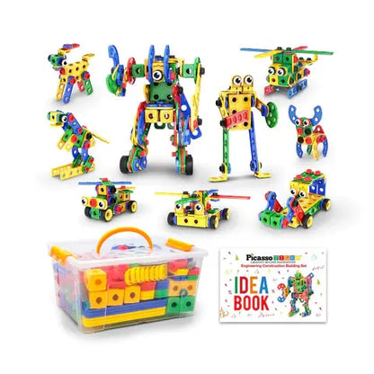 PicassoTiles 201pc Engineering Construction Set with Power Drill Picasso Tiles