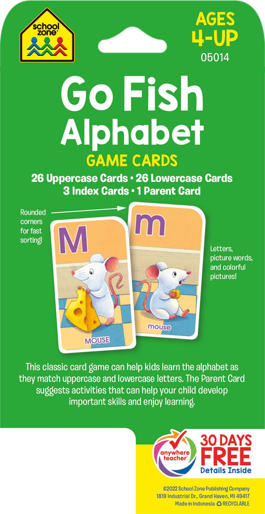 School Zone - Go Fish Alphabet Game Cards