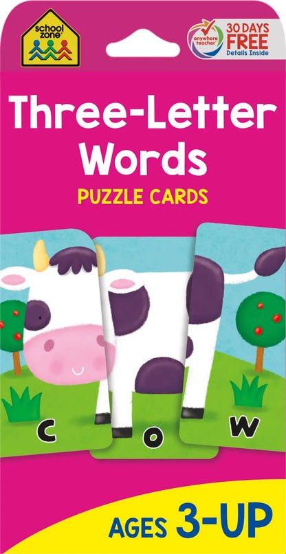 School Zone - Three-Letter Words Puzzle Flash Cards School Zone Publishing