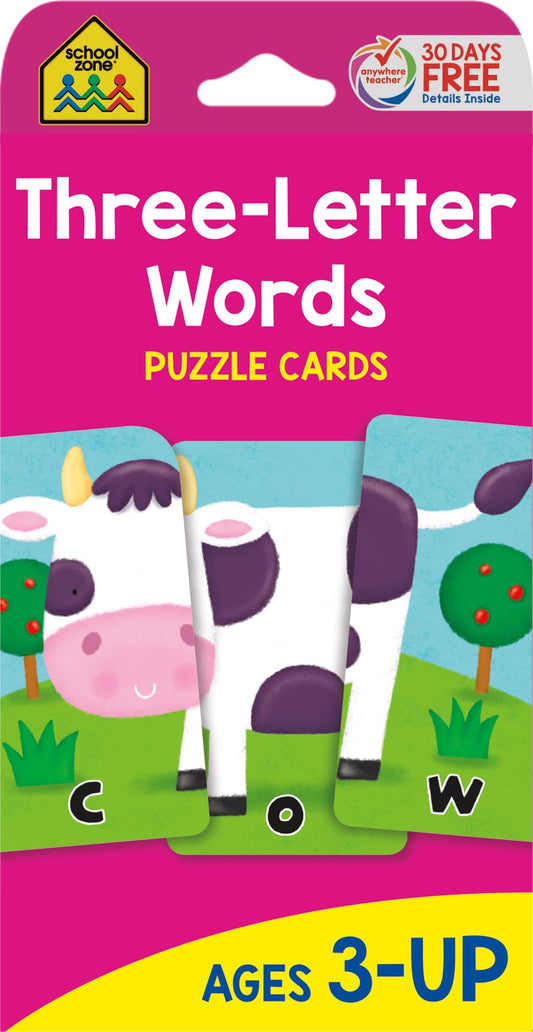School Zone - Three-Letter Words Puzzle Flash Cards