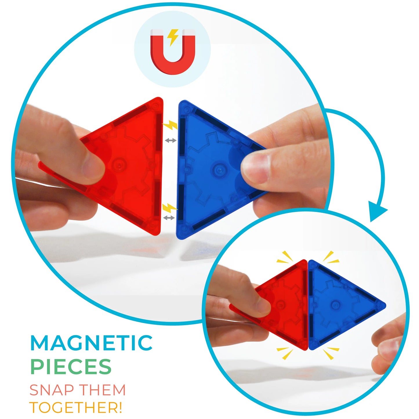 Tytan Magnetic Learning Tiles 60 Piece Building Set Focused on STEM Education w/ Included Car & Carrying Bag