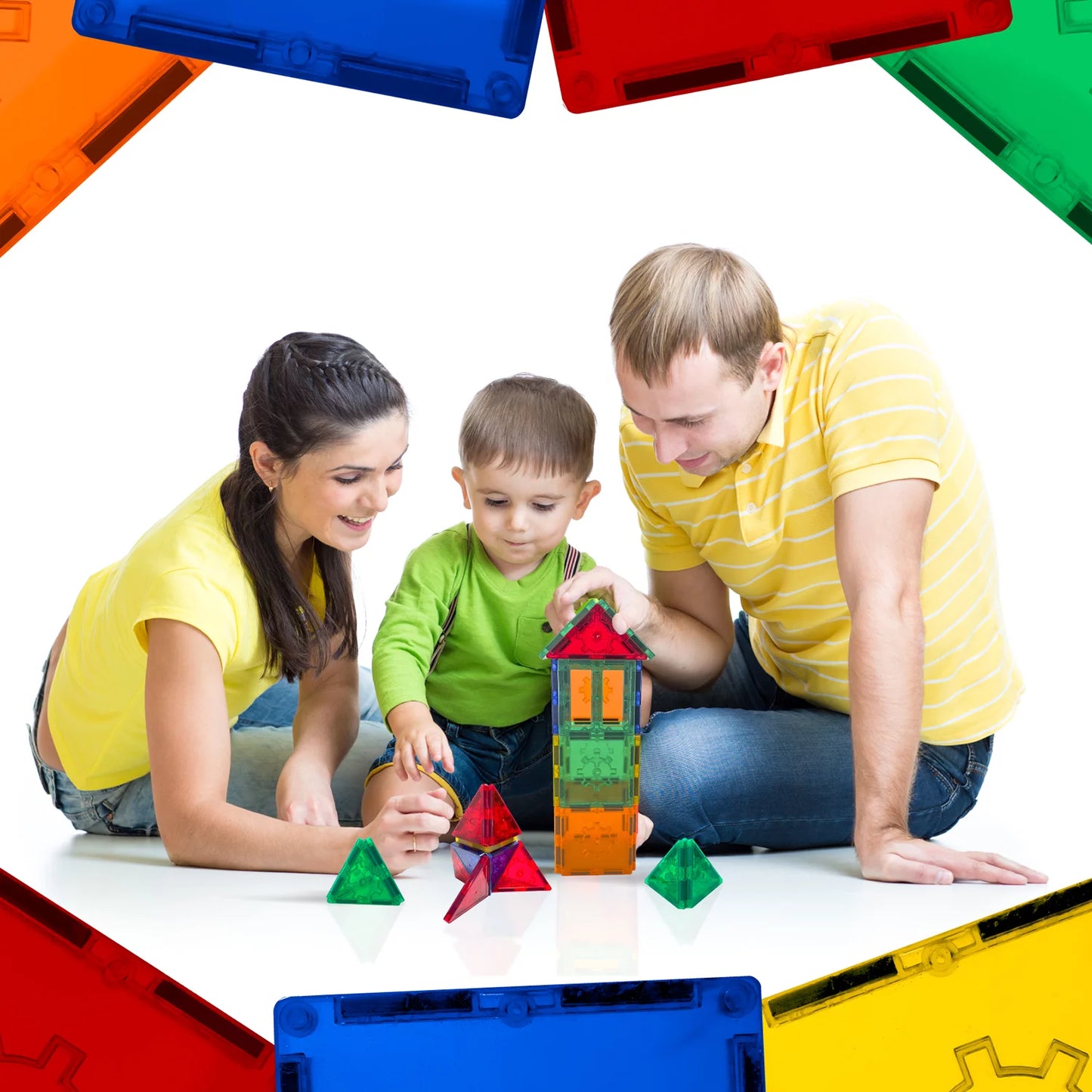 Tytan Magnetic Learning Tiles 60 Piece Building Set Focused on STEM Education w/ Included Car & Carrying Bag