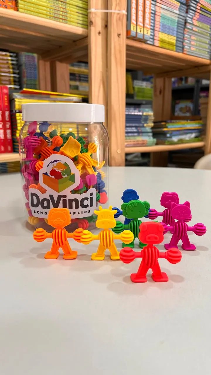 Constructive Playthings 36 Piece Flexanimals Set Can Build Paw to Paw or Belly to Belly in 5 Colors Allowing Patterning Da Vinci School Supplies